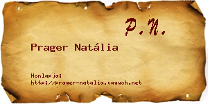 Prager Natália névjegykártya